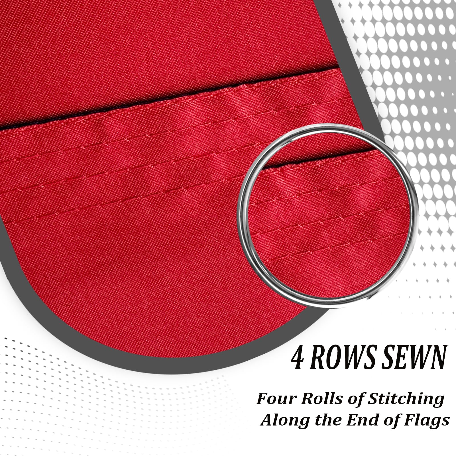 AJJSUE flag header with brass grommets for secure hanging.