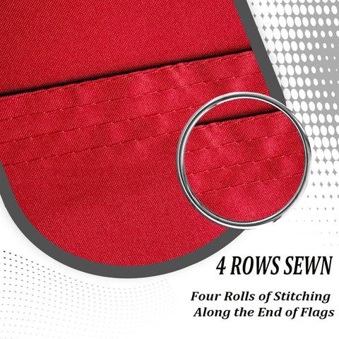 AJJSUE flag header with brass grommets for secure hanging.