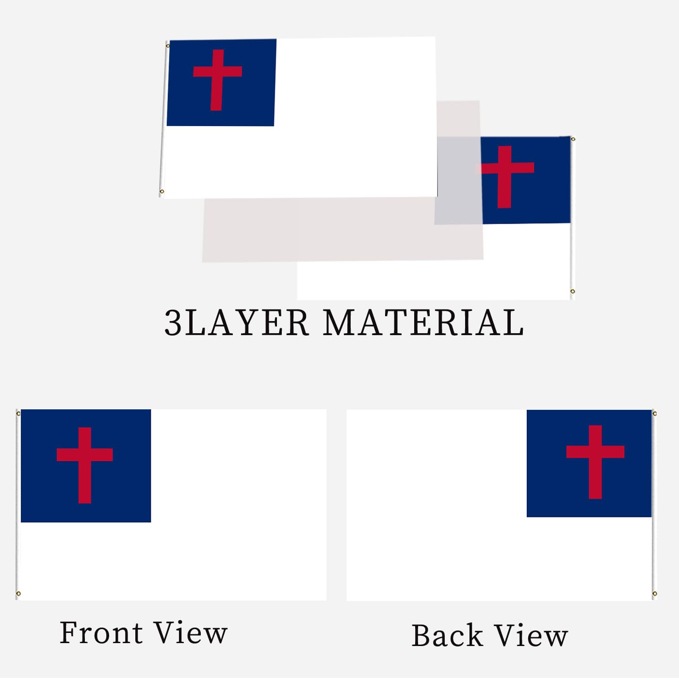 AJJSUE flag with four stitching rows for durability