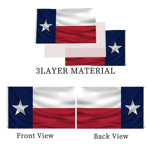 AJJSUE flag with four stitching rows for reinforced durability.