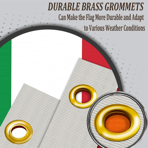 AJJSUE Italy flag withstands sun and wind without fading for outdoor displays.