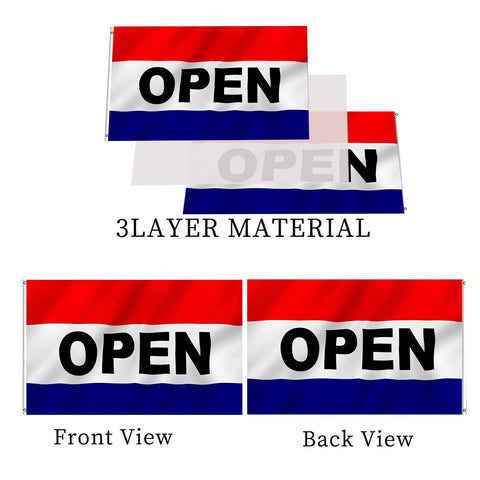 AJJSUE Open Flag stitching detail features durable edges and long-lasting construction.