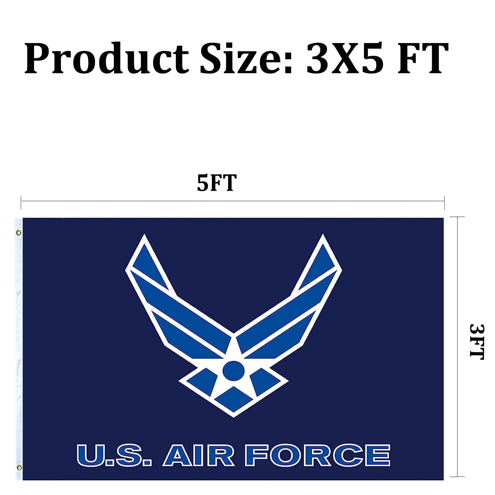AJJSUE USAF Wings flag shown indoors as a gift-ready patriotic display.