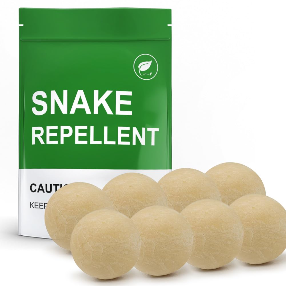 AJOQFKTD snake repellent ball pack-8 deters snakes with long-lasting scent for outdoor spaces.