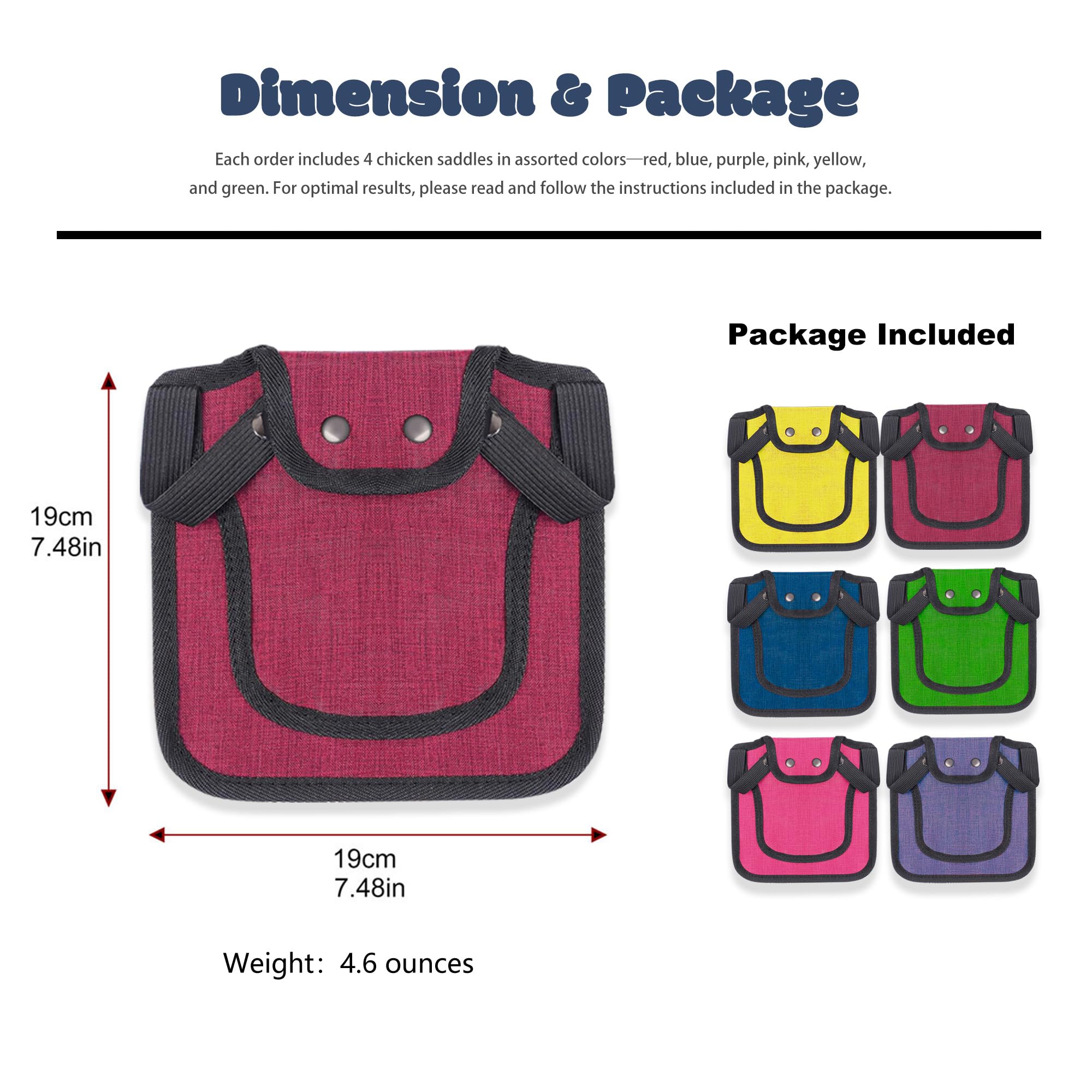 Ajqiomh pink chicken saddle back protector keeps hens comfortable and feather health intact.