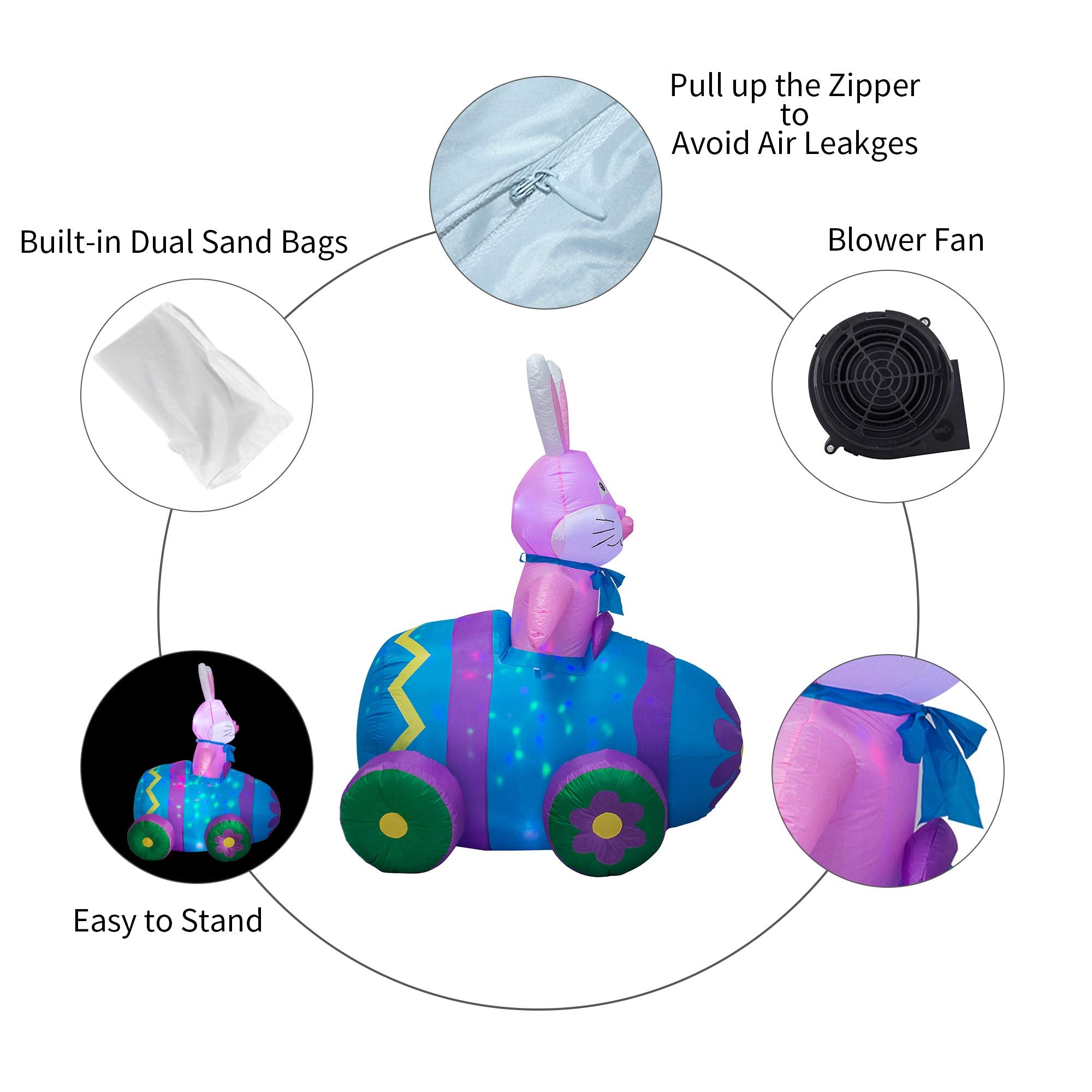 AJY ready-to-gift Easter bunny inflatable for festive occasions