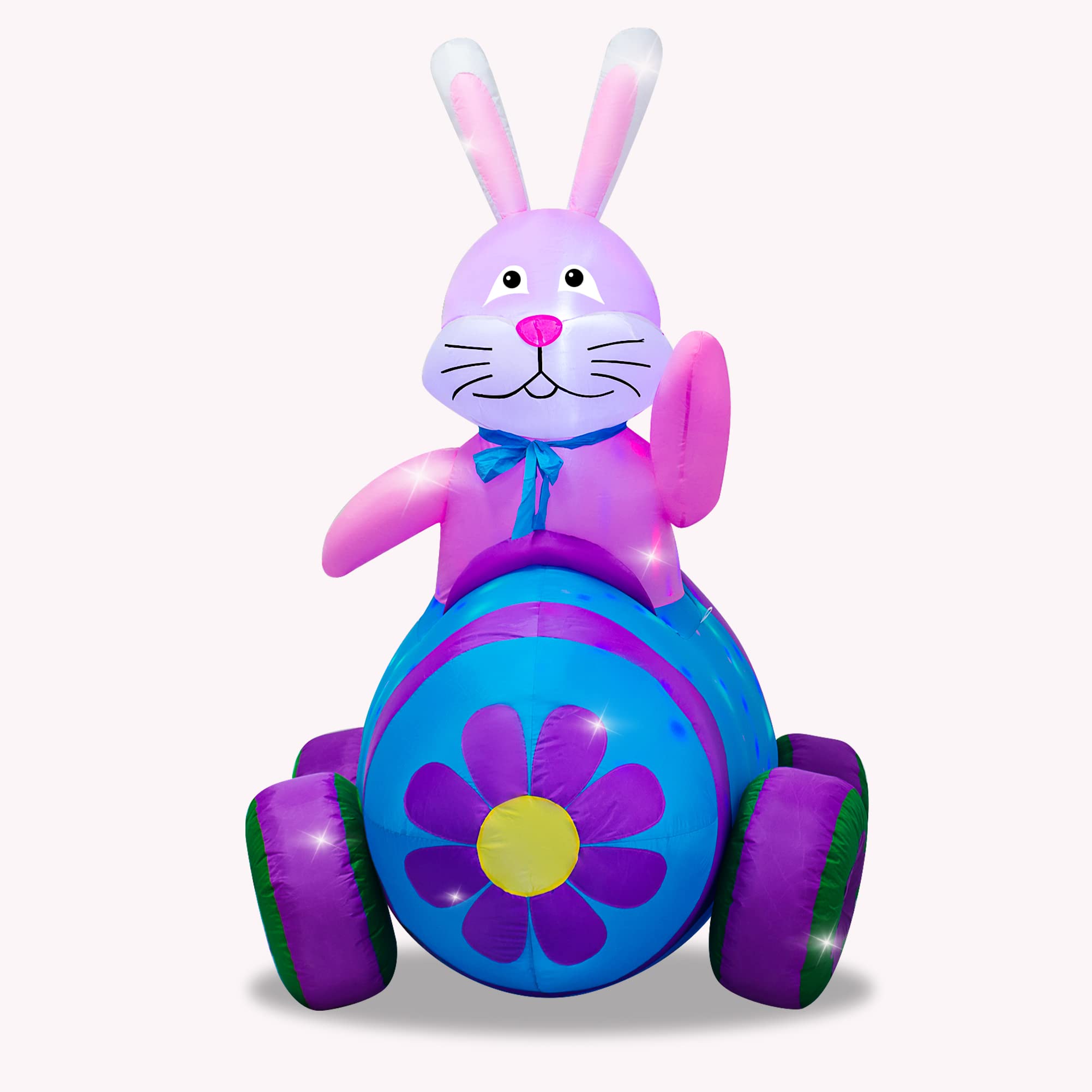 AJY ground stakes and ropes securing outdoor Easter decoration
