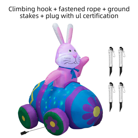AJY night-time LED glow from the Easter bunny inflatable