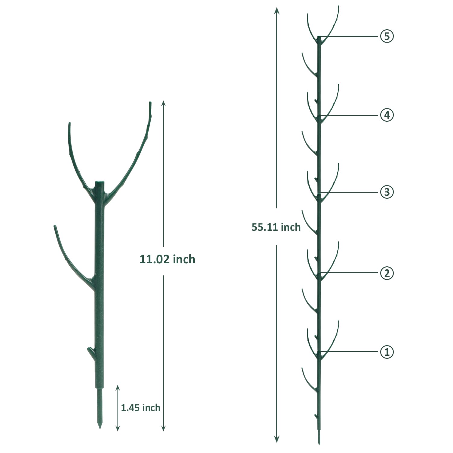 AK1980 double twig stakes blend with greenery for discreet plant support.