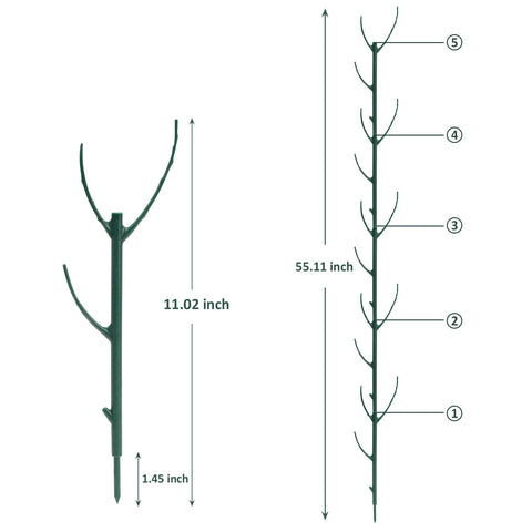 AK1980 double twig stakes blend with greenery for discreet plant support.