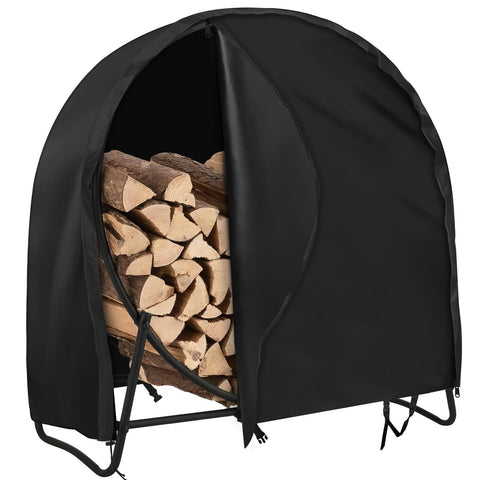 AKEfit 40-inch log hoop cover shields round firewood hoops from rain and sun.