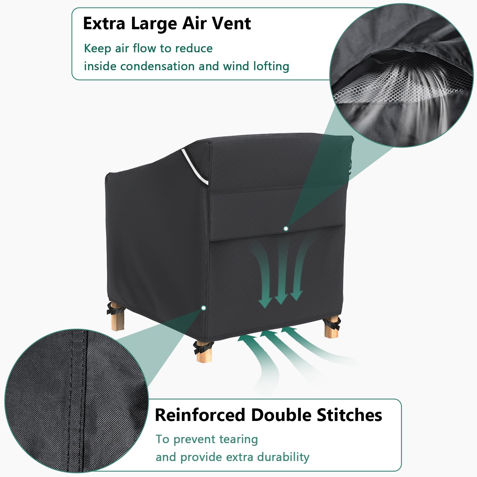 Ventilation holes on AKEfit chair cover promote air flow and prevent moisture