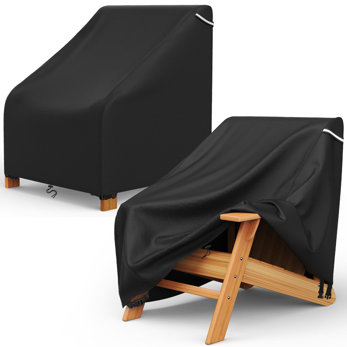 AKEfit patio Adirondack chair cover in 2-pack protecting chairs from rain and sun