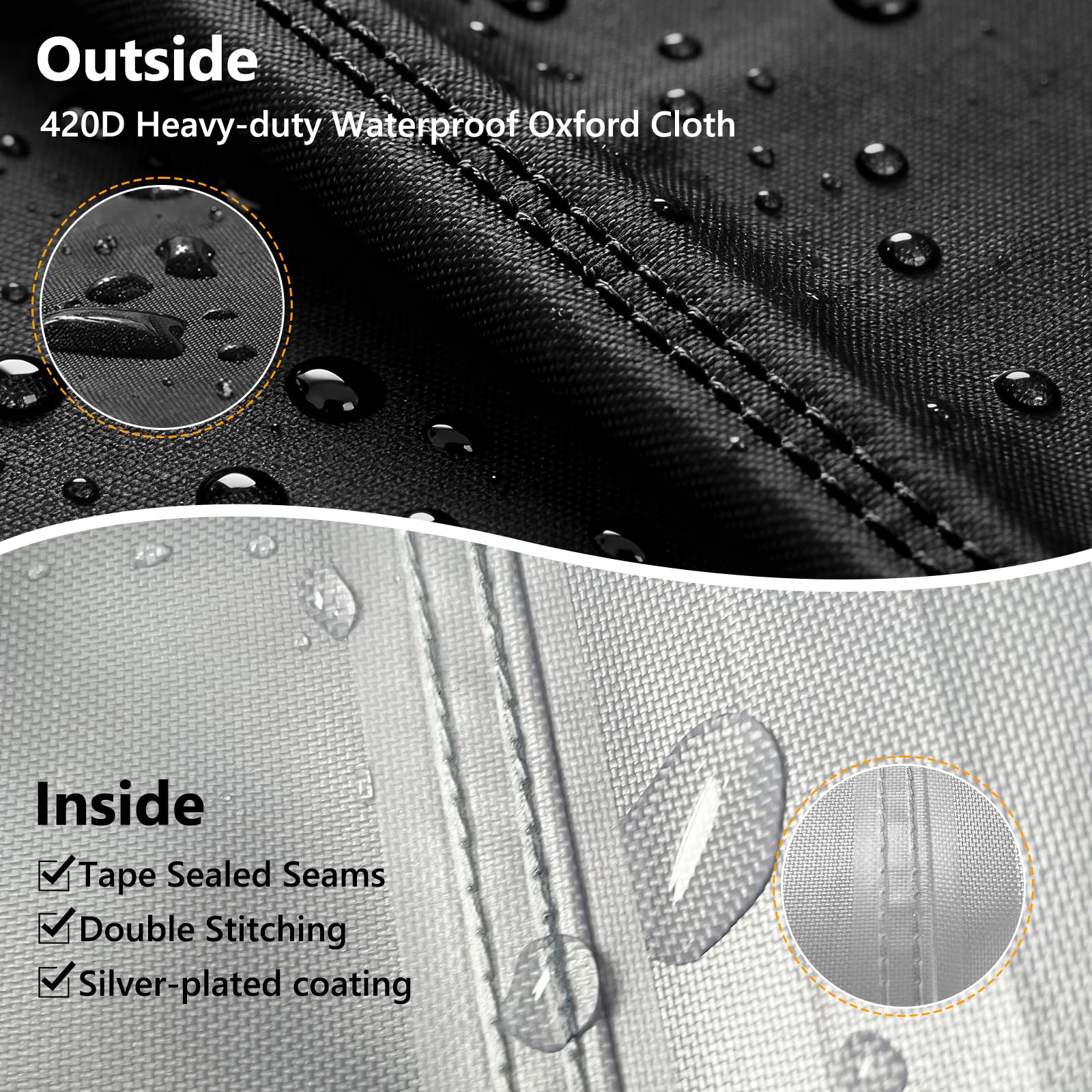 AKEfit patio chair cover with four click-close straps for secure placement