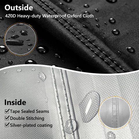 AKEfit patio chair cover with four click-close straps for secure placement