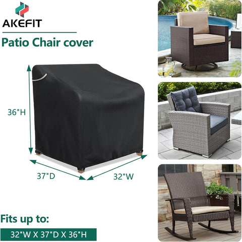 AKEfit patio chair cover waterproof fabric close-up showing durable Oxford material