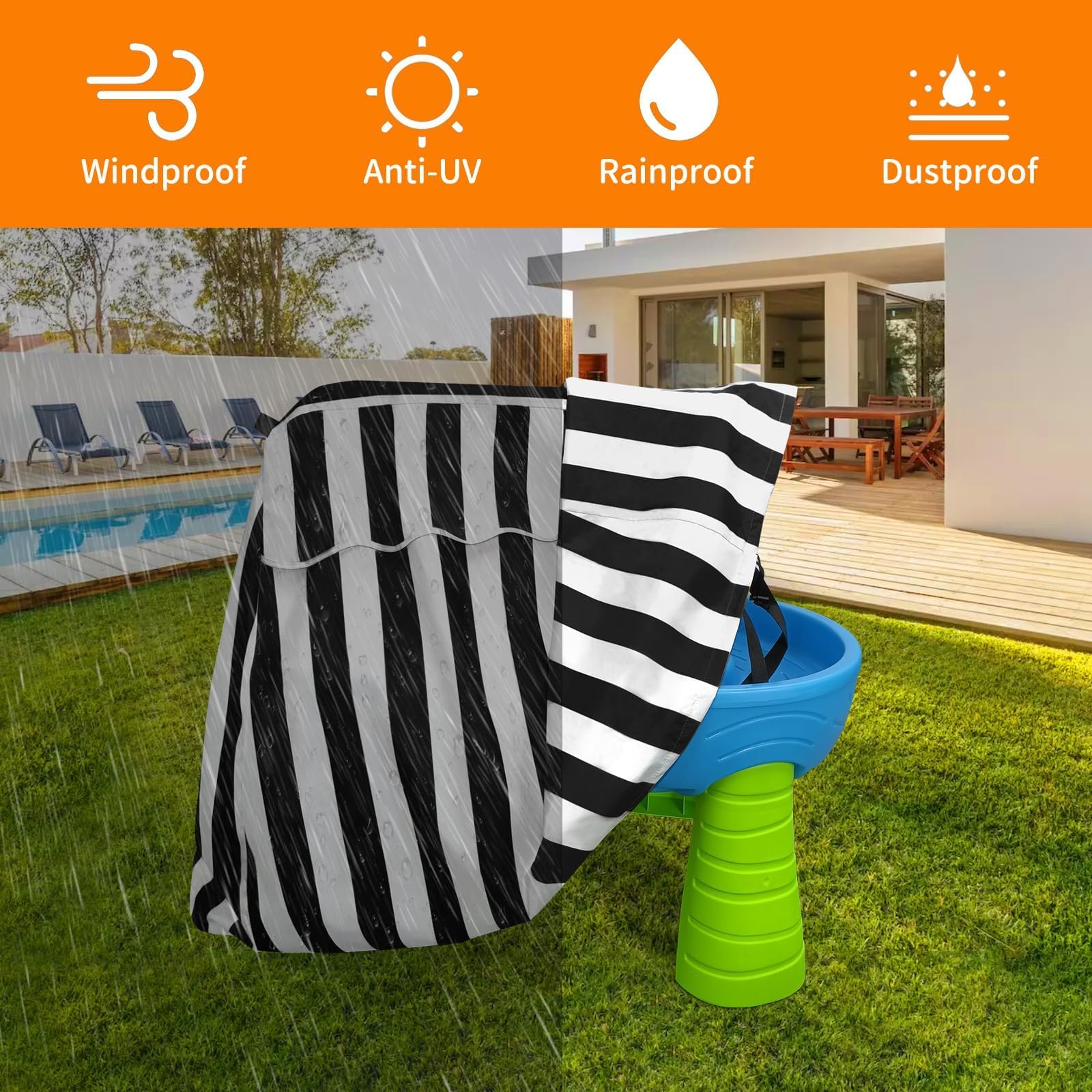 AKEfit windproof design with straps stabilizes the cover