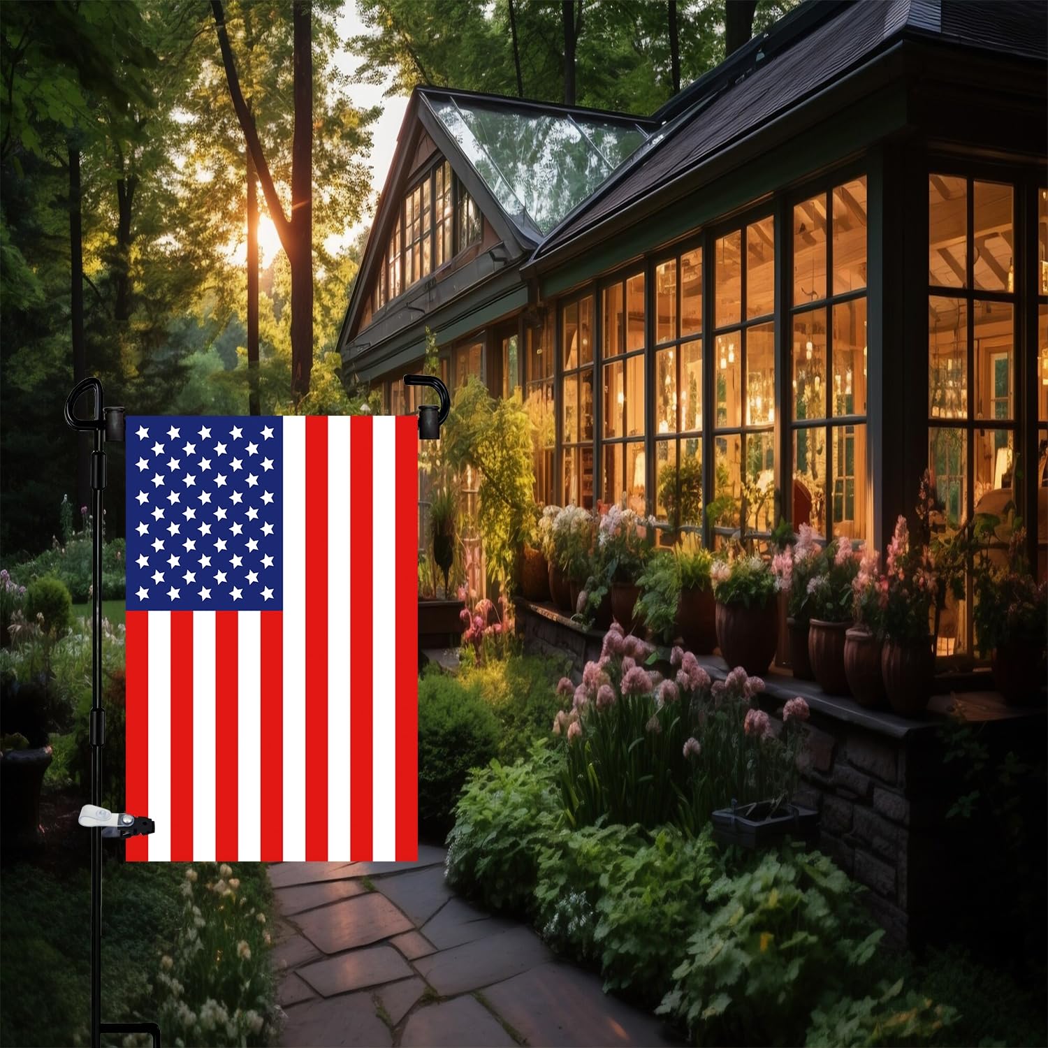 Akeydeco anti-wind clip secures flags during gusts for stable display.