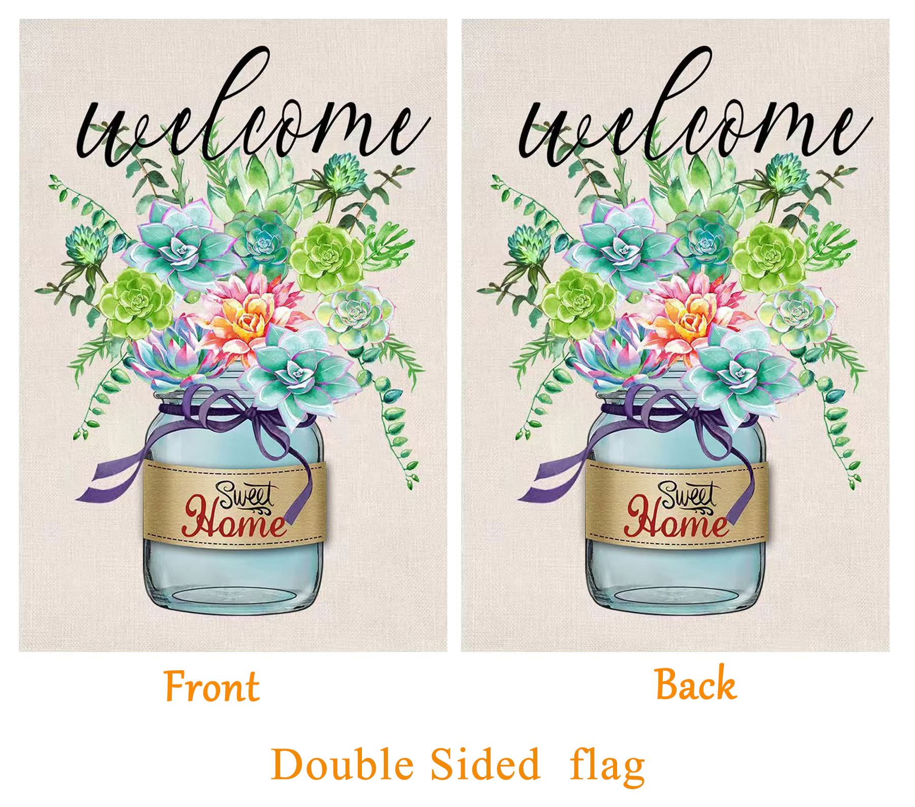 Akeydeco double-thickness linen flag resists fraying for year-round use