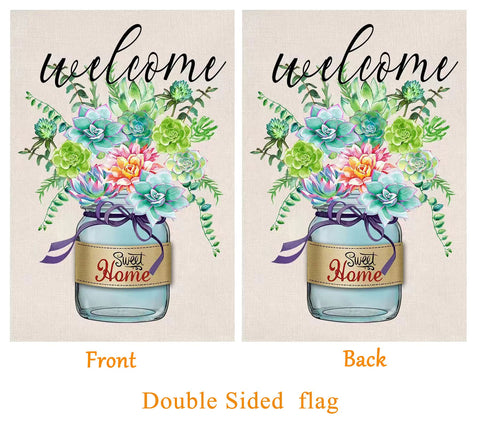 Akeydeco double-thickness linen flag resists fraying for year-round use
