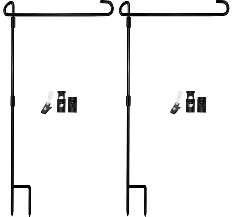 Akeydeco garden flag stand set keeps outdoor flags upright in windy conditions.
