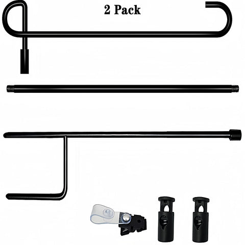 Akeydeco 2-pack stands provide versatile flag displays across the garden.