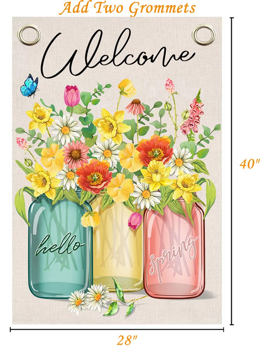 Akeydeco spring flag brightens porches and gardens, ideal for seasonal decoration.