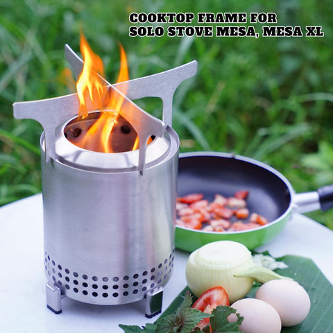 AKI YAMA fire pit cook top for MESA XL with cookware ready