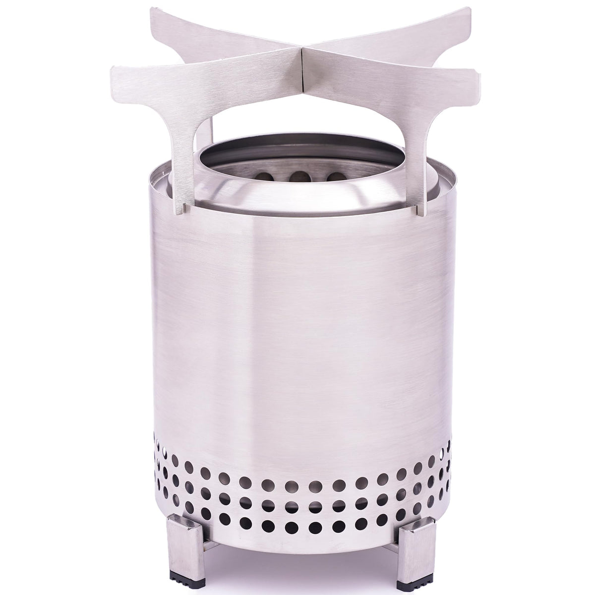 AKI YAMA fire pit cook top for MESA shown atop a camping setup