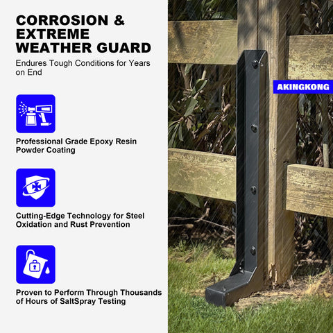 AKINGKONG rust-resistant coating protects outdoor posts and fittings.