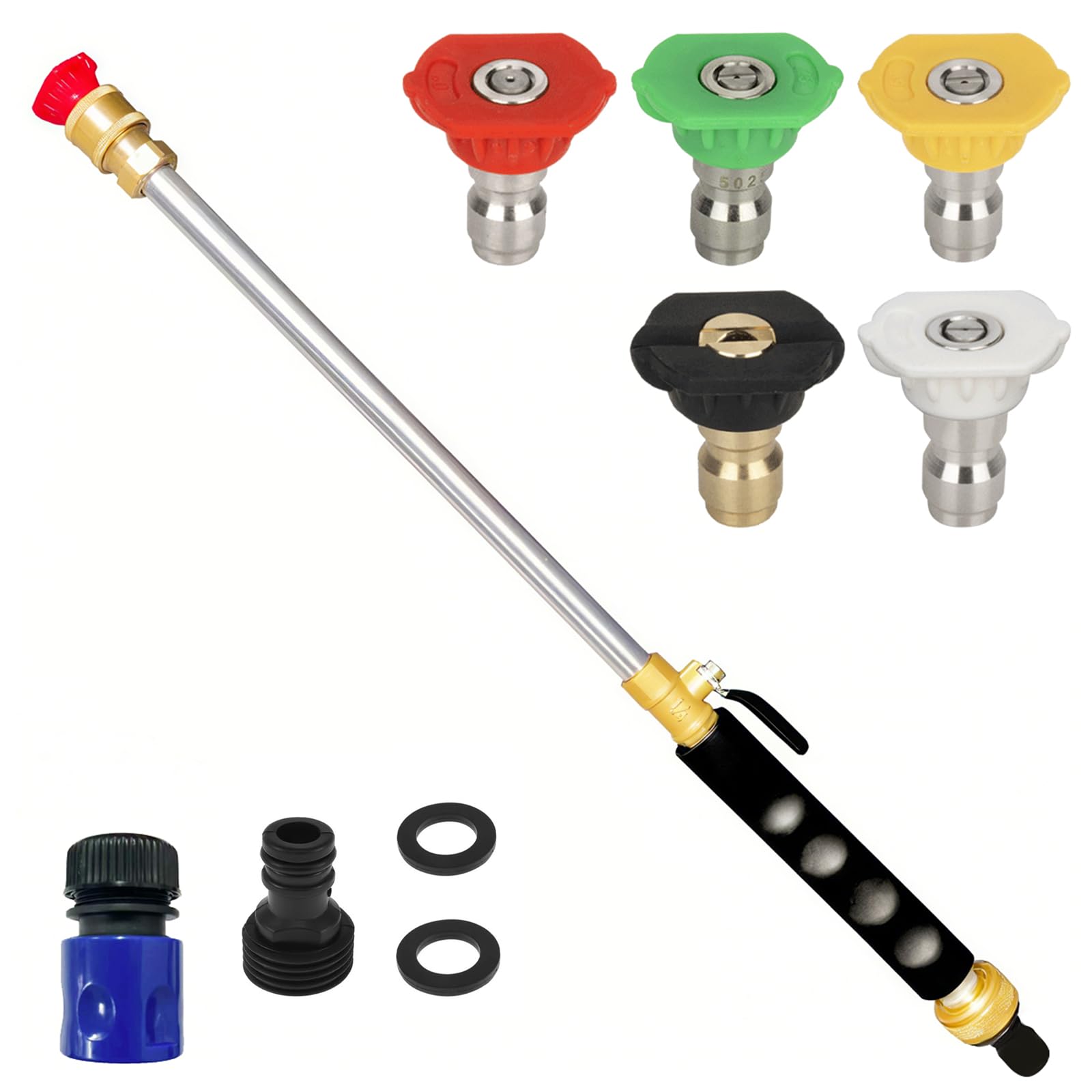 Aklimida leak-free jet nozzle for garden hoses delivers steady water flow