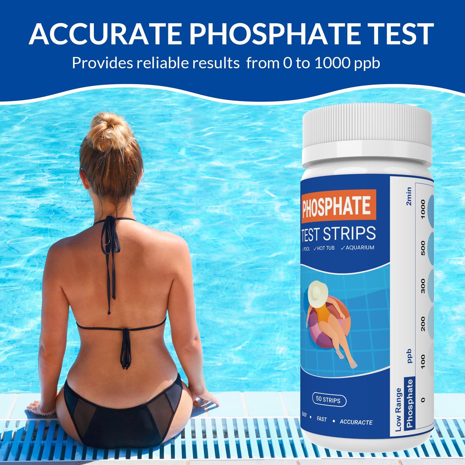 AKSBTEC phosphate strip tube showing test dip action for accuracy