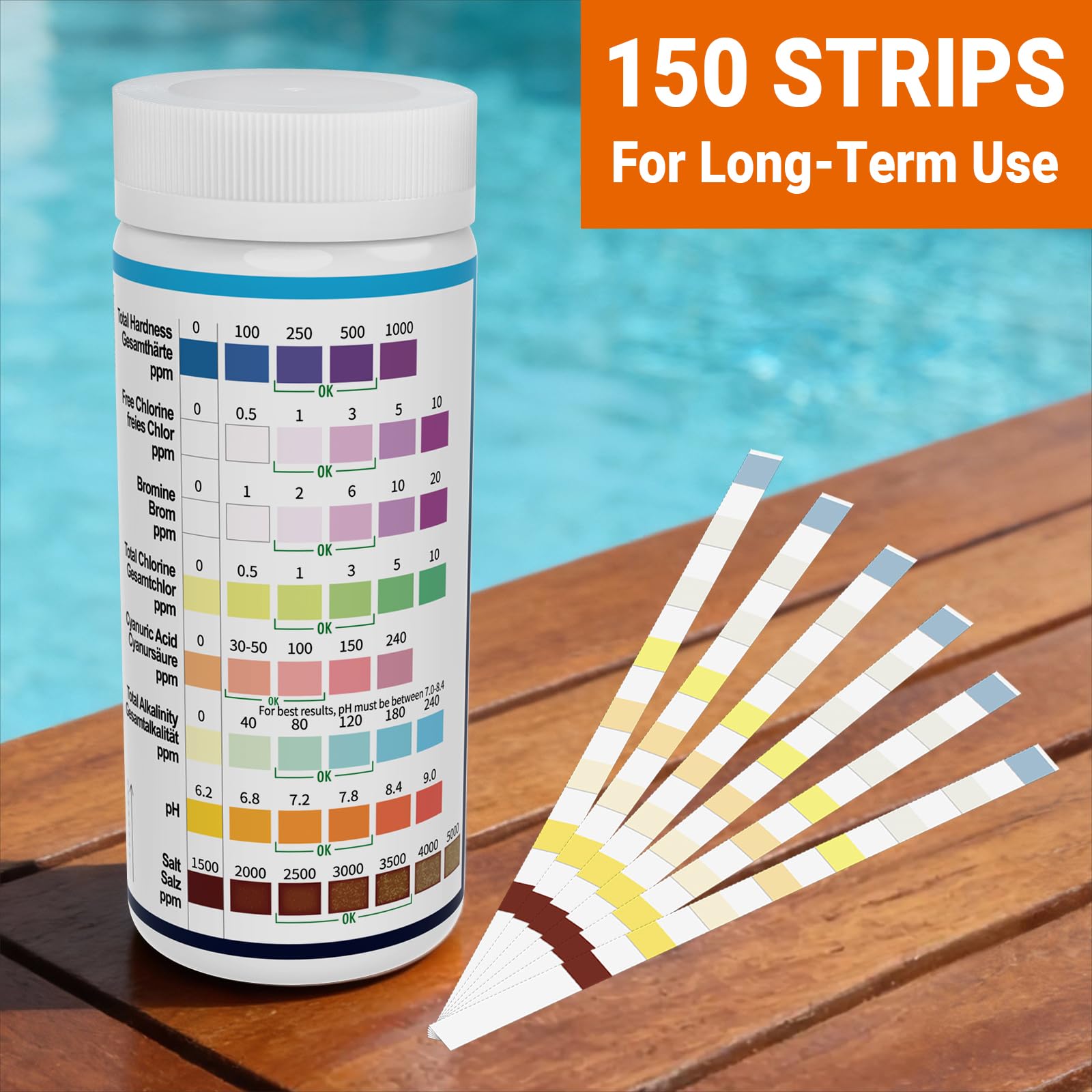 AKSBTEC 8-in-1 strips help regular pool maintenance routines.