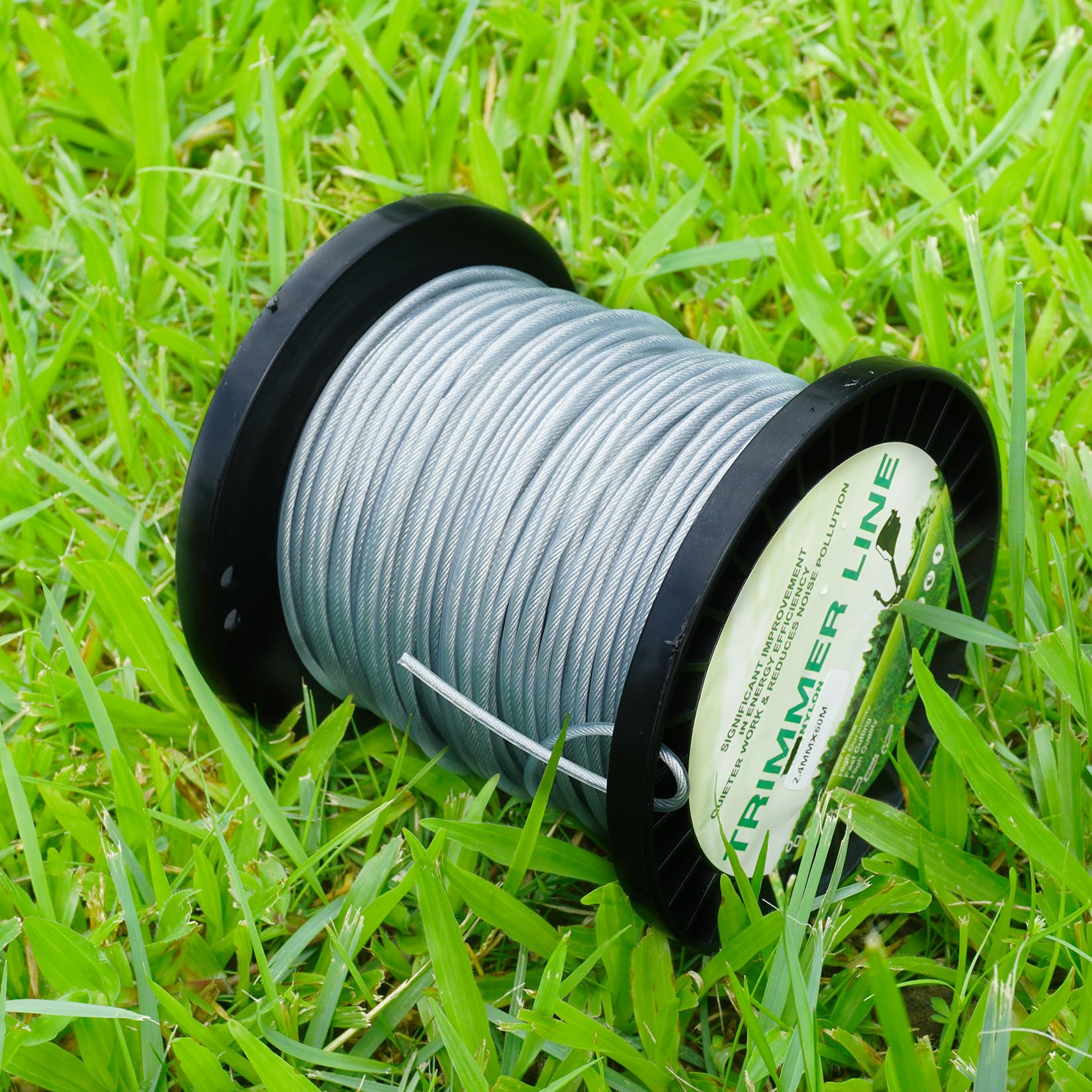 Akuoly nylon-coated steel line offers durability during yard work.