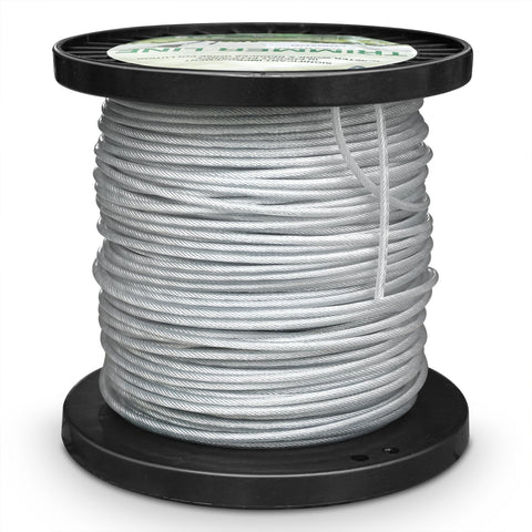 Akuoly steel-core trimmer line close-up for dense weed clearing.
