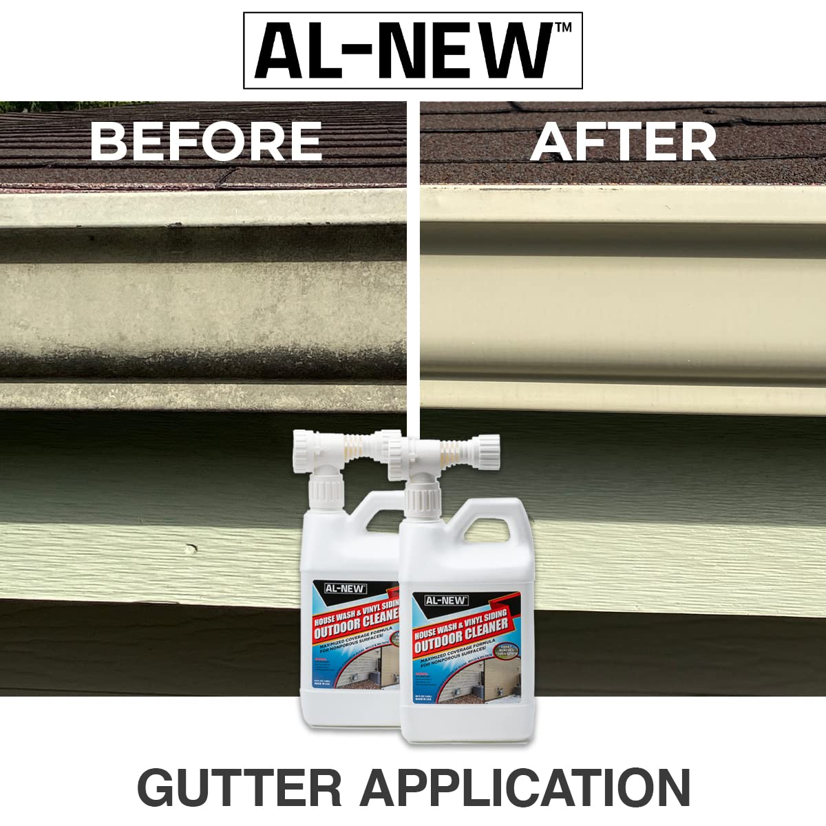 AL-NEW Outdoor Cleaner removes stains from awnings with light scrubbing