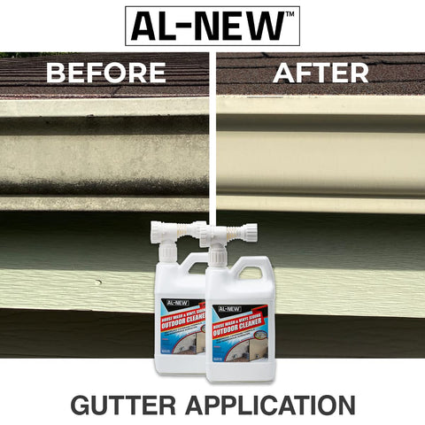 AL-NEW Outdoor Cleaner removes stains from awnings with light scrubbing