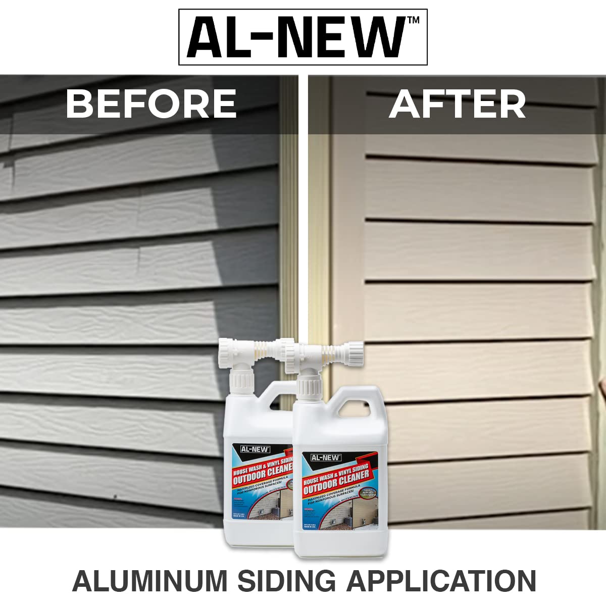 AL-NEW Outdoor Cleaner cleans gutters and window frames for a neat look
