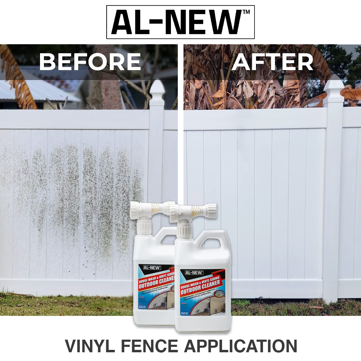 AL-NEW Outdoor Cleaner for vinyl fencing enhances curb appeal and cleanliness