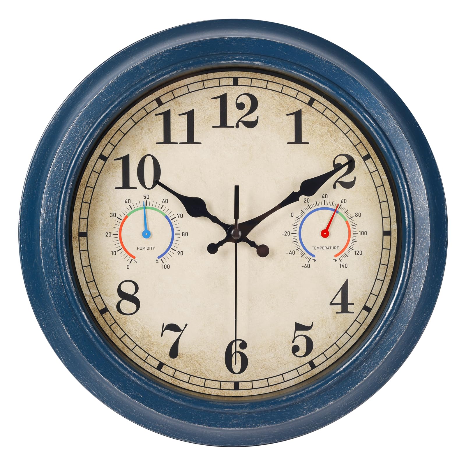 Alarllok 12-inch outdoor clock with thermometer and hygrometer for outdoor comfort