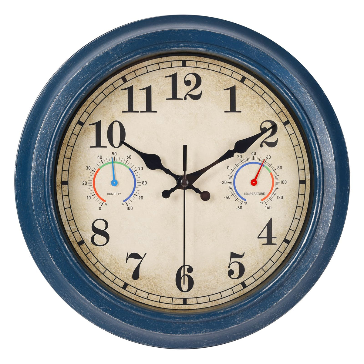 Alarllok 12-inch outdoor clock with thermometer and hygrometer for outdoor comfort