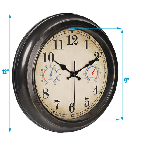 Alarllok bronze outdoor clock waterproof case protects in all weathers.