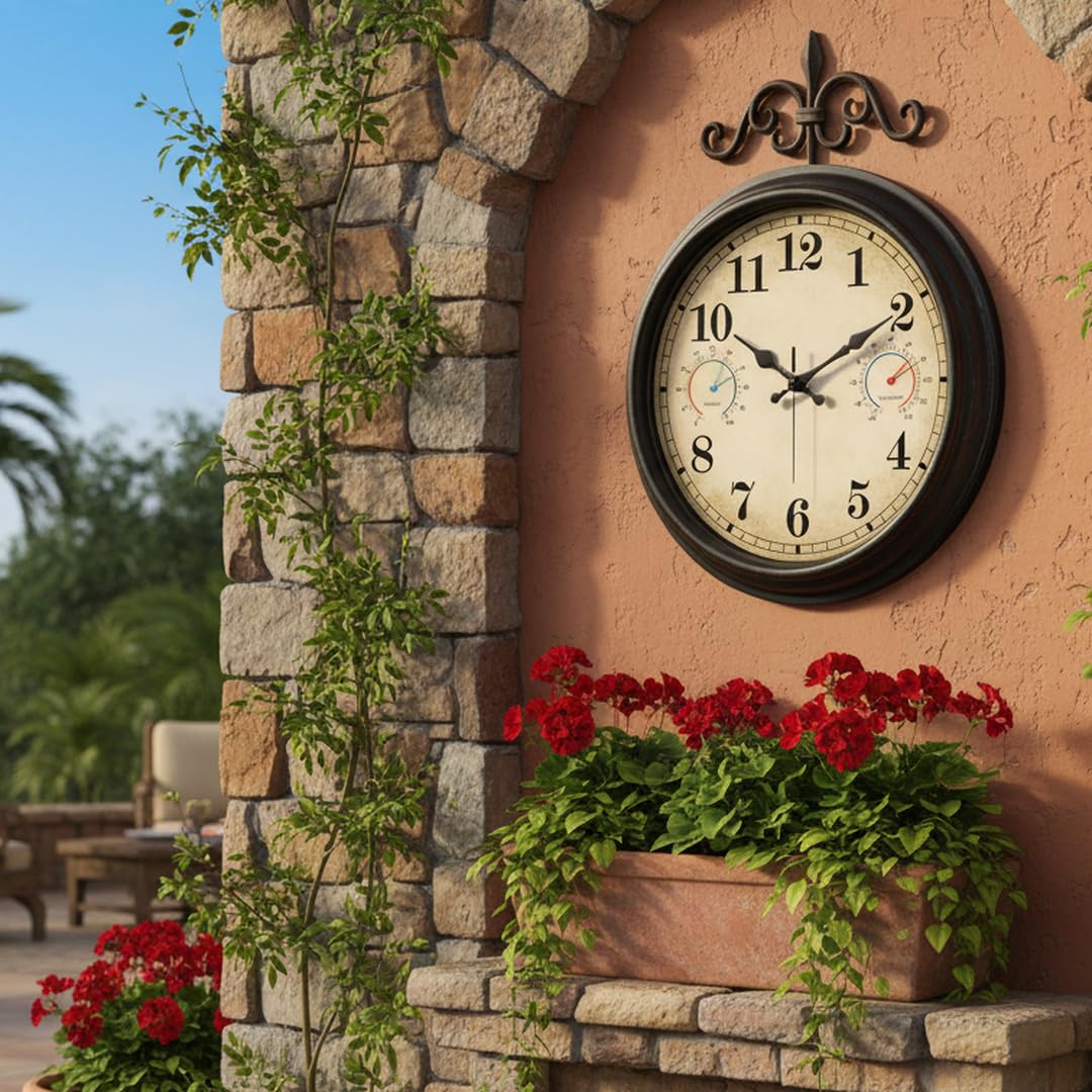 Alarllok clock glass dial sealed to protect against moisture.