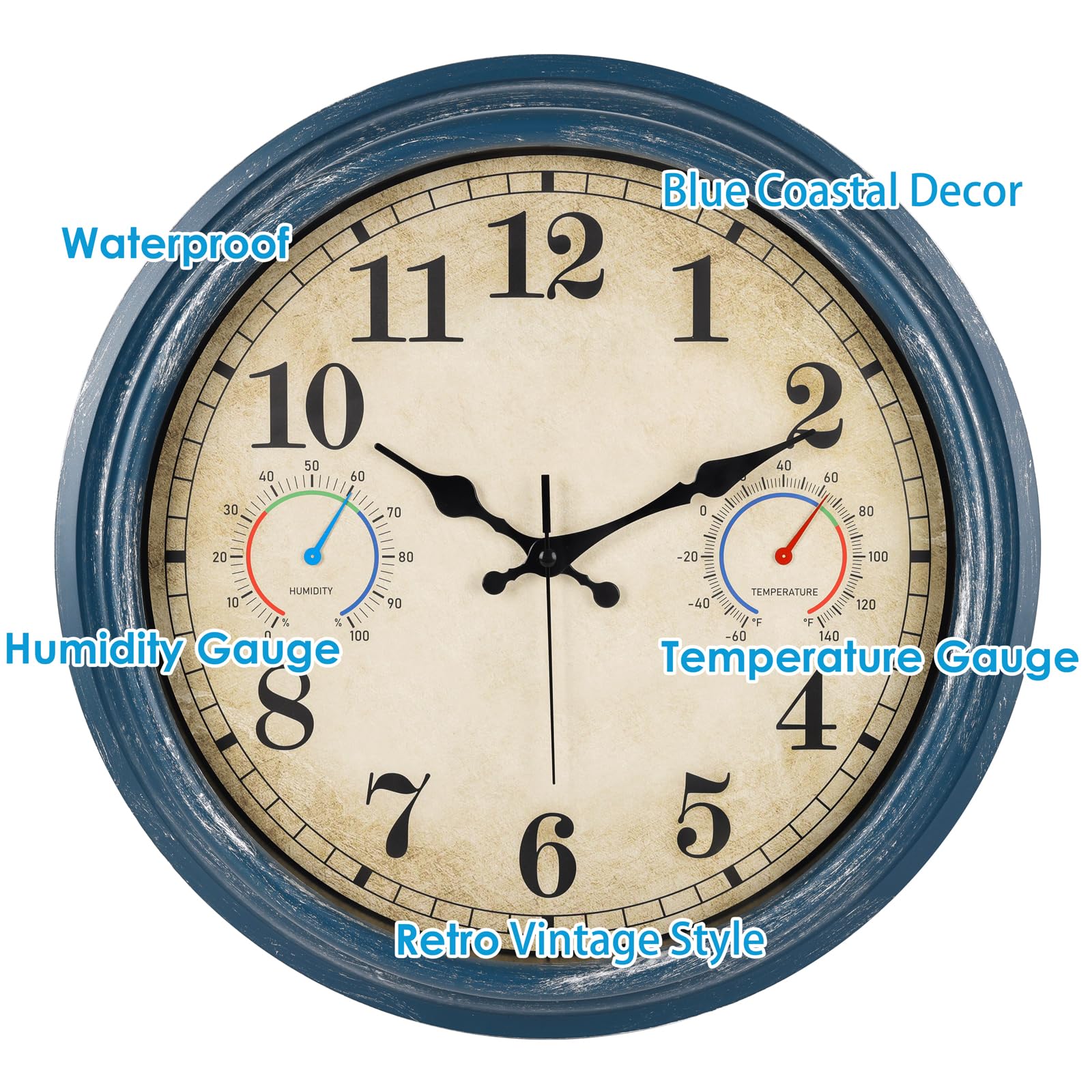 Alarllok waterproof outdoor clock front view for all-weather patio use.