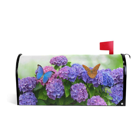 ALAZA hydrangea butterflies mailbox cover for outdoor curb appeal