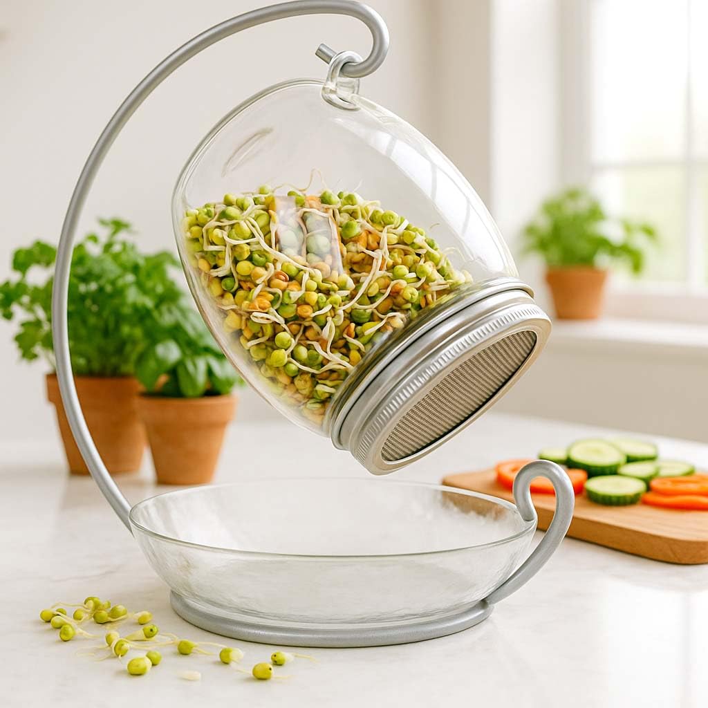 ALCEDIA Premium Sprouting Jar with wide mouth for easy home sprouting and harvests.