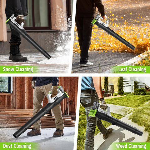 ALDIPRO yard cleanup scene shows all-season versatility.