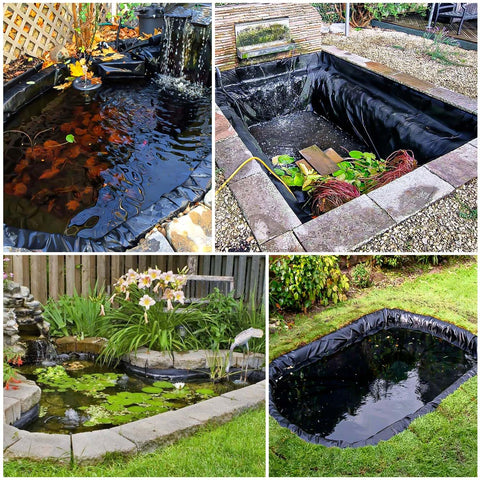 ALDMIO backyard pond liner suited for retention ponds and waterfalls.
