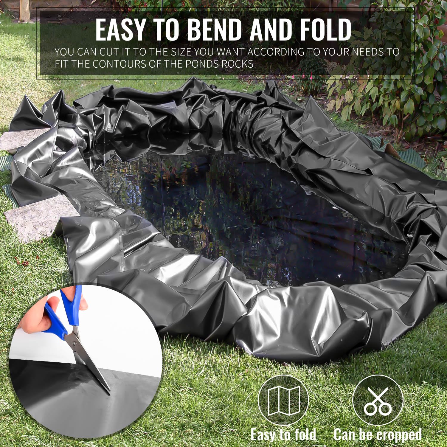 ALDMIO pond liner easy-clean surface minimizes soil penetration and maintenance.