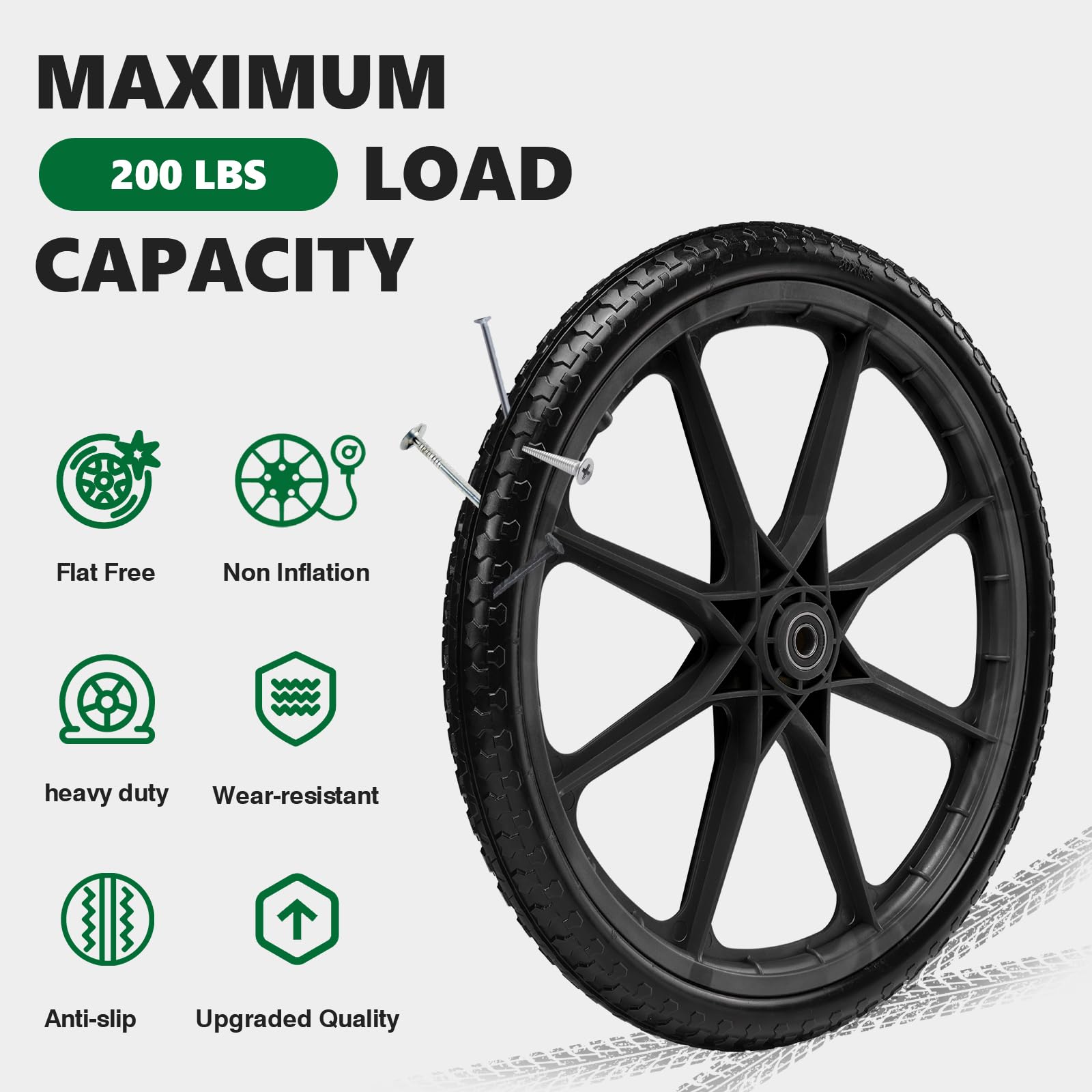 aledaras ABS plastic rim strengthens wheel for tough yard tasks